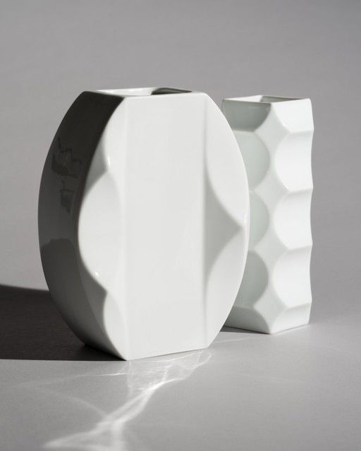 Heinrich Fuchs “ARCHAIS” Porcelain Vase Duo for Hutschenreuther, Germany 60s-70s