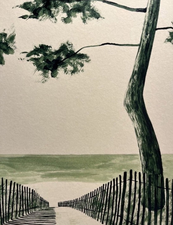 Image 1 of Olive green ink on 250g natural paper.