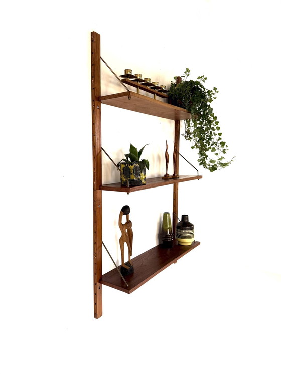 Image 1 of Vintage Deens teakhouten wandsysteem ‘60