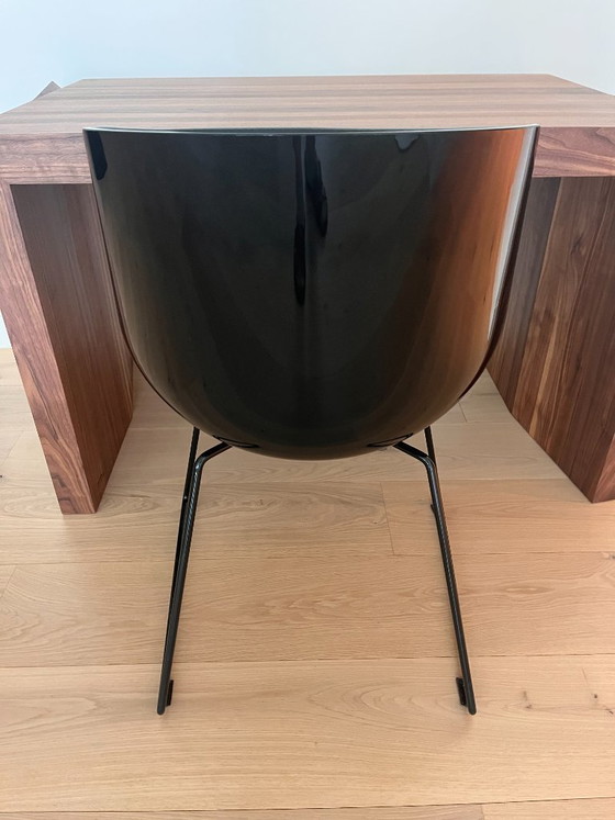 MDF Italia Flow Chair Sled Base - Zwart Leder - Jean-Marie Massaud – Eetkamerstoelen, Leather, Metal (photo 6 of 6)