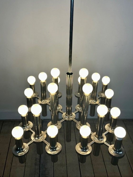 Image 1 of Lustre Gaetano Sciolari 24 Feux Design Italien 1970'S