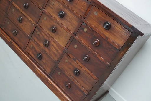 Very large antique hardwood apothecary cabinet / chest of drawers, ca. 1900