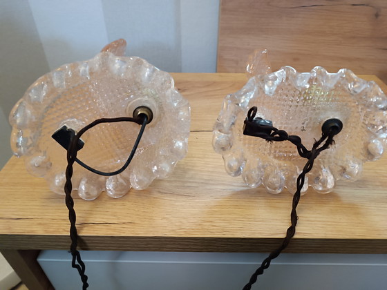 Image 1 of Seltenes Paar „Foglia“-Tischlampen von Barovier & Toso – Muranoglas – Rosa, 1960er Jahre