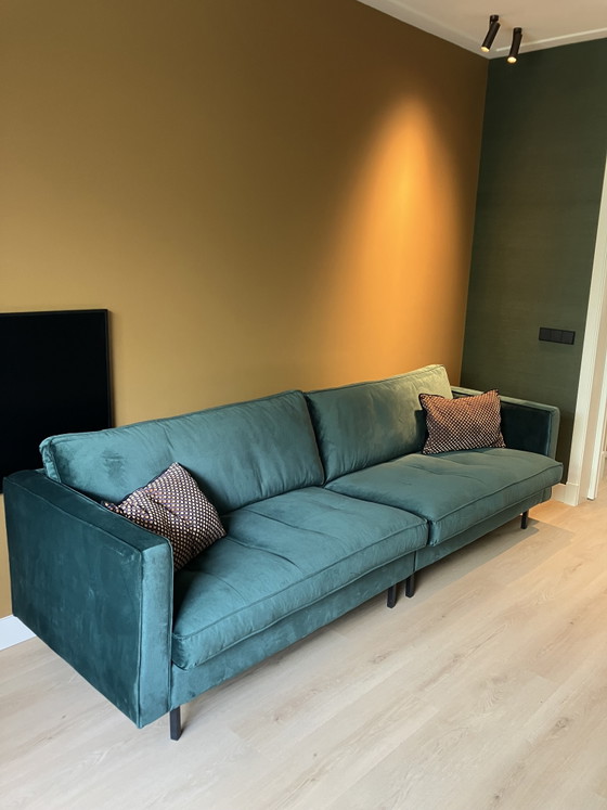 Velvet Sofa Dark Green – Metal (photo 6 of 8)