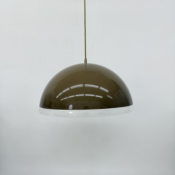 Image 1 of Lampada a sospensione a fungo marrone, anni '70