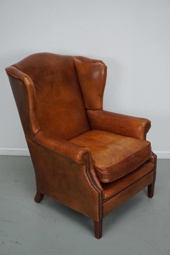 Image 1 of Vintage Nederlandse cognackleurige leren clubfauteuil