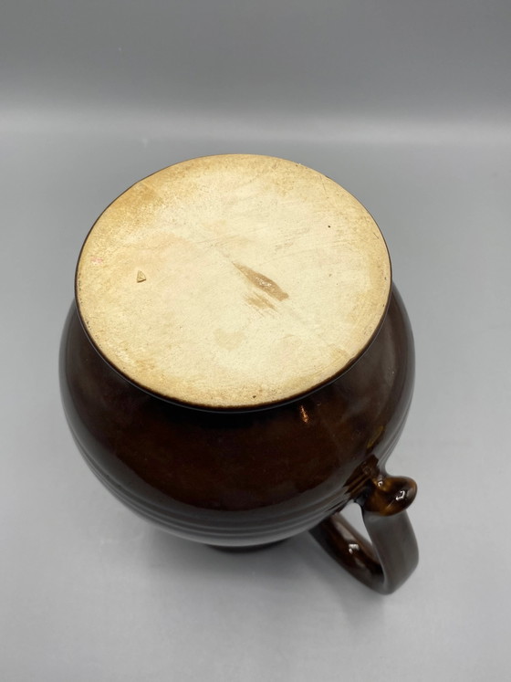 Large brown glazed stoneware pitcher - 20 cm – Crockery, Ceramic, Rustic (photo 7 of 7)