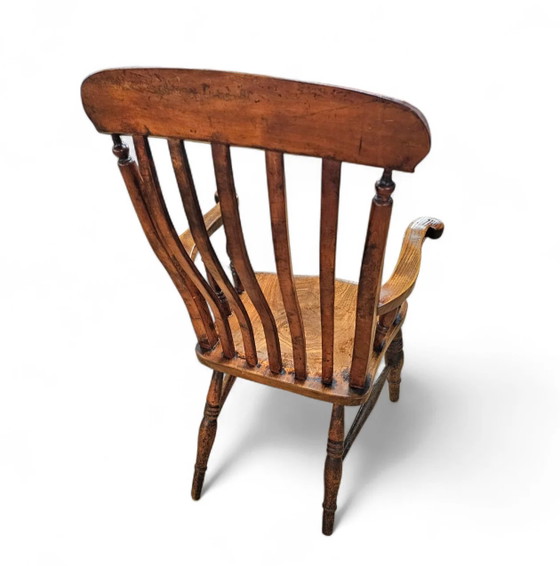19th Century Elm country high slat back chair with a fabulous colour and patina – Adjustable recliner chair (photo 6 of 7)