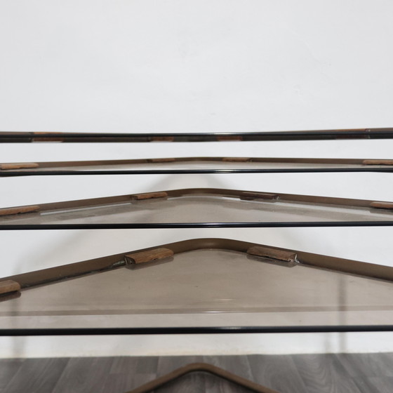 Image 1 of Set of 4 Modular Metal and Glass Coffee Tables, 1960s Modern Design