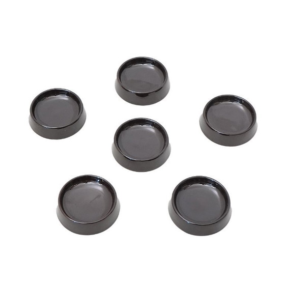 Image 1 of Six bols en céramique émaillée noire de Gabbianelli, années 1970