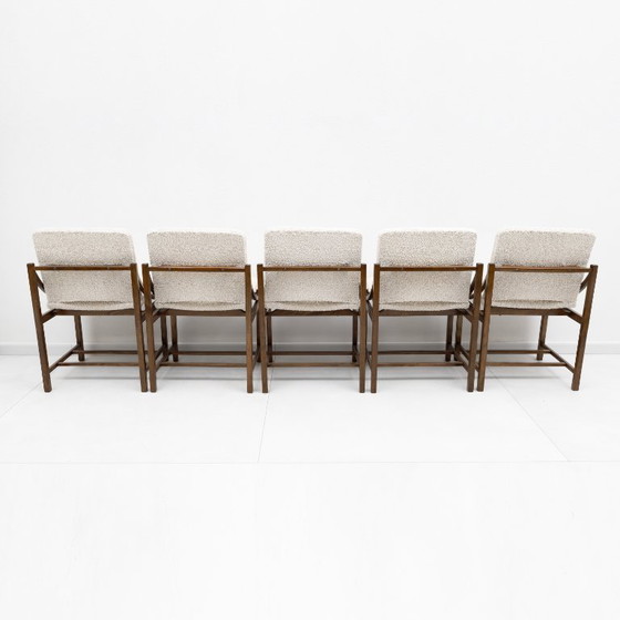Image 1 of Set van vijf Vittorio Rossi eetkamerstoelen voor Lorenzon Italia, jaren 60.