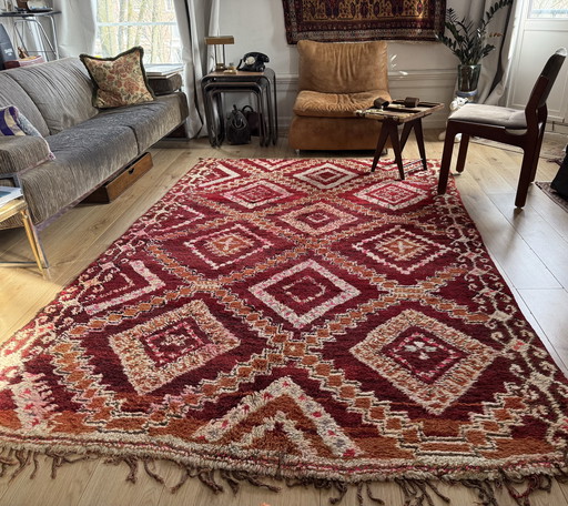 Groot Marokkaans vintage tapijt – 281 x 181 cm – hoogpolig wollen tapijt