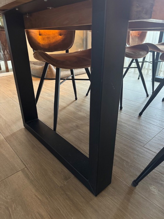 Teak houten eettafel 220x100 – Metaal (photo 5 of 5)