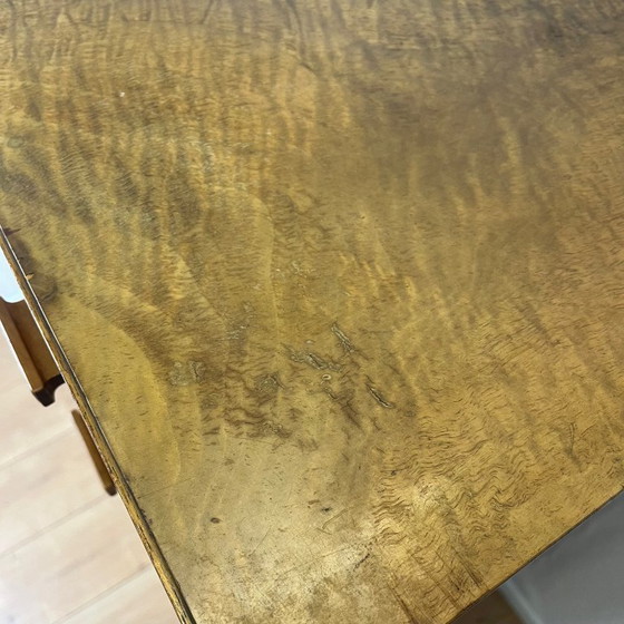 Image 1 of Rara cómoda alta / cómoda en nogal flameado art deco, 1930/1940