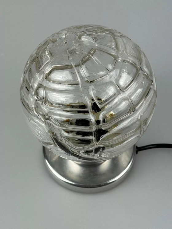 Image 1 of 60's 70's Lampe de chevet Chrome Doria Verre Space Age Design