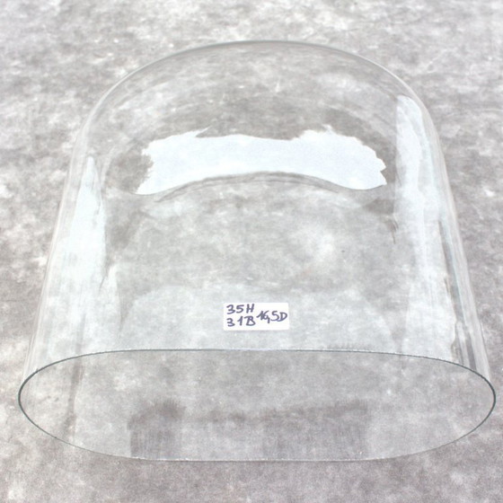 Image 1 of Vintage retro oval glass dome 13.78 x 12.20 x 6.50" cloche globe 35 x 31 cm x 16,5 cm deep steampunk display gift colletible dus