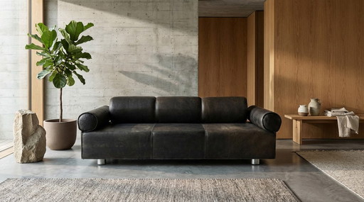 Sofá vintage Marzio Cecchi años 70´piel de búfalo 