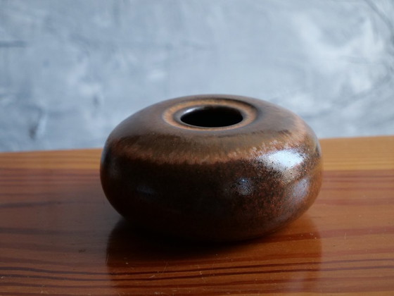 Image 1 of Brown vintage ceramic vase from Töpferhof Gramann Mid-Century