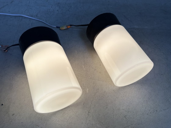 2x Vintage Plafondlamp - Bakeliet En Opaline – Niko, Plafondlampen, Other, Glass (photo 6 of 10)