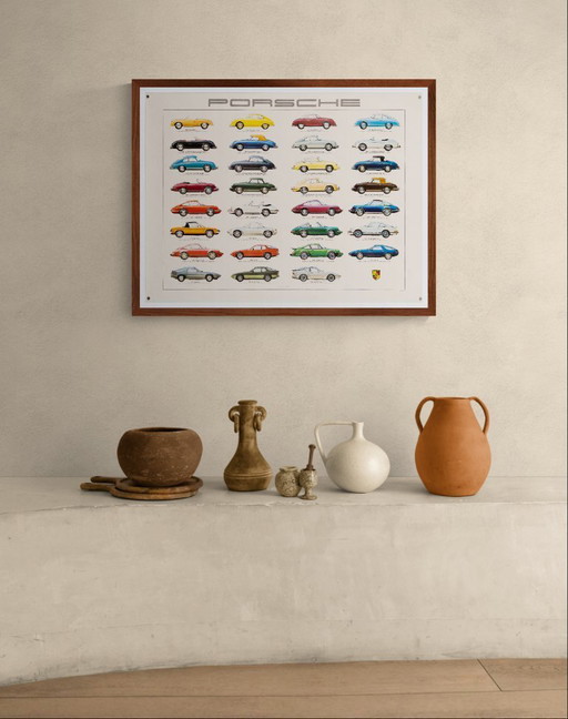 Porsche sportwagens – 1980 – Originele vintage Porsche poster van Ken Rush – Vintage – 76x102 cm