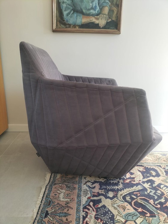 Ligne Roset Facett Armchair | Bouroullec | Anthracite/Eggplant | Cleaned – Textile (photo 9 of 10)