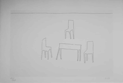 Klaas Gubbels - Table with chairs - Large screen print