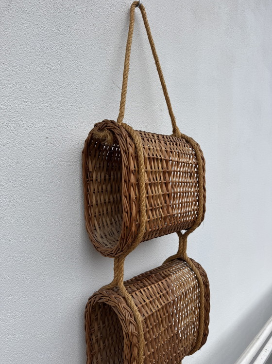 Servitore sospeso in vimini rattan anni '60 – Decorazioni murali (photo 6 of 13)