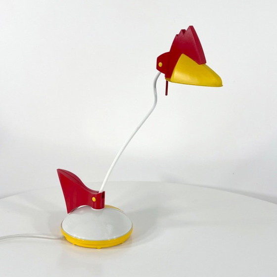 Image 1 of Red & Yellow Postmodern Toucan Table Lamp by Brilliant Leuchten Germany, 1980s