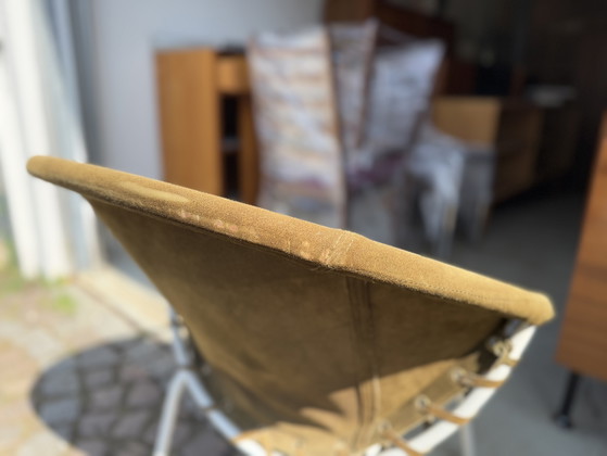 Fauteuil en cuir vintage Space Age Balloon Chair de Lusch & Co des années 70 – Leather, Metal (photo 4 of 7)