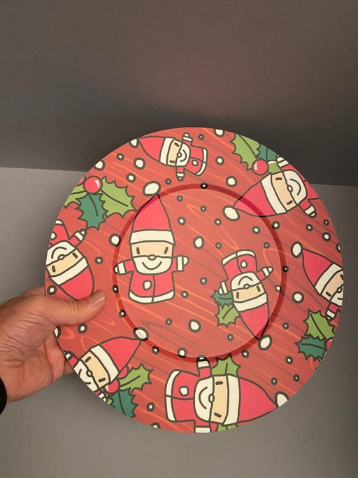 Alessi Twergi Weihnachtsteller. Vintage 1994. Italienisches Design.