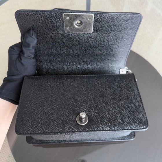 Image 1 of Chanel Boy Small - Caviar 20CM Quilted Black Ruthenium Silver Hardware Series 23