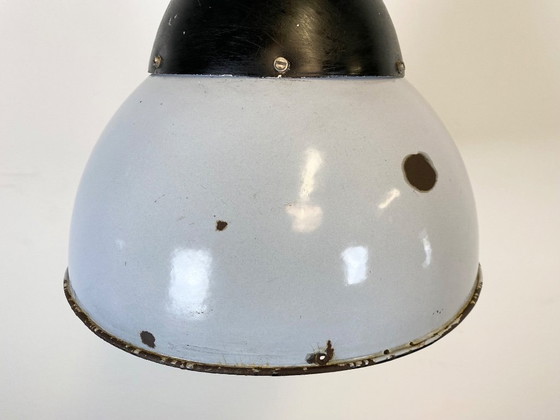 Image 1 of Lampada a sospensione vintage in smalto grigio industriale, anni '30