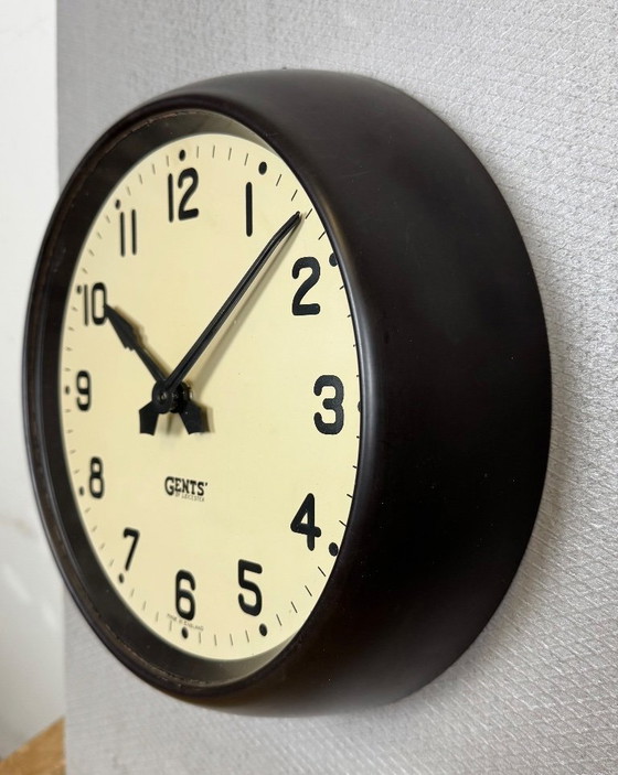 Image 1 of Vintage Brown Bakelite Wall Clock by Gents of Leicester, 1950s