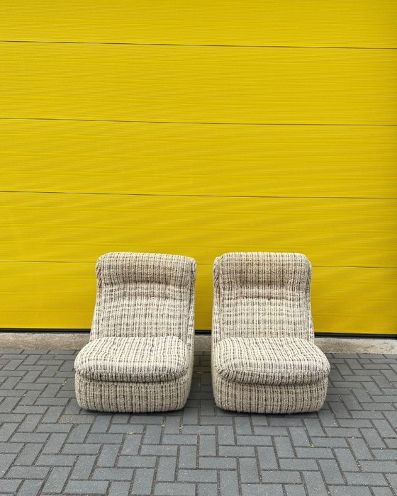 Image 1 of Set di poltrone lounge vintage - Intrecciato color crema/beige/marrone