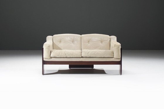 Image 1 of Splendido divano vintage Oriolo in pelle disegnato da Claudio Salocchi per Sormani, anni '60.