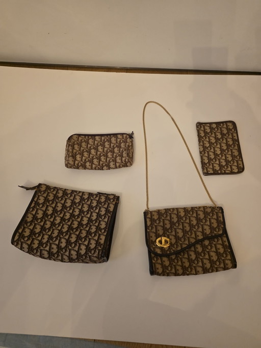 Raro Set Vintage Christian Dior Trotter Oblique (4 pezzi) – Anni '70/'80