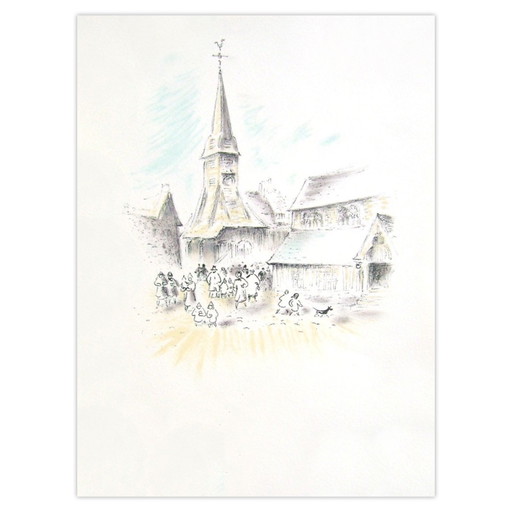 André HAMBOURG Litografía Luces de Honfleur VI 1964