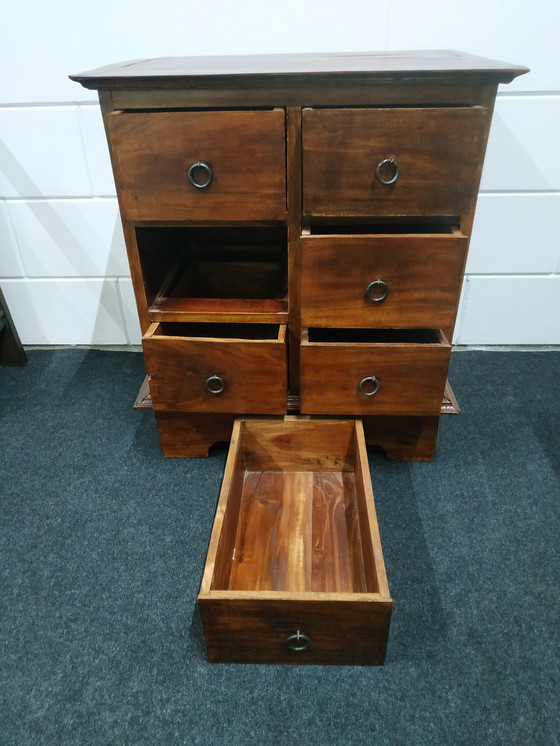 Image 1 of Rustic Vintage wooden chest of drawers wall cabinet