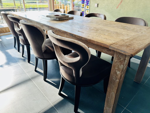 Promemoria Maxalto Moka Roka by Romeo Sozzi chairs 8 pieces
