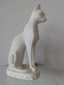 Egyptian Goddess Statue Basted in White Marble or Stone