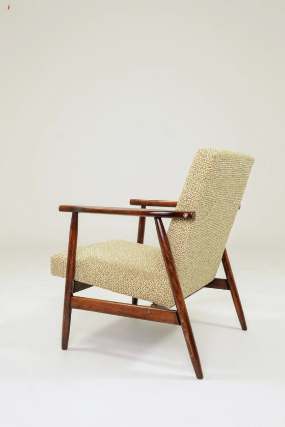 Image 1 of Fauteuil vintage vert mélange bouclé 1970 mid century modern design