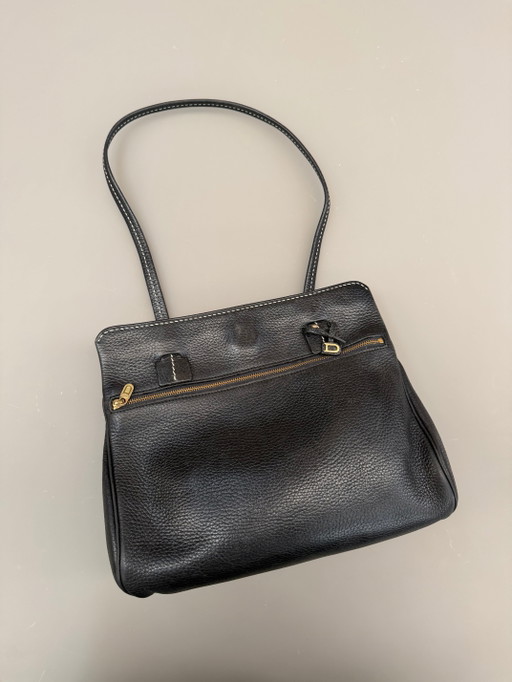 Delvaux Nuage Handbag – Black Grained Leather – Vintage – schoudertassen