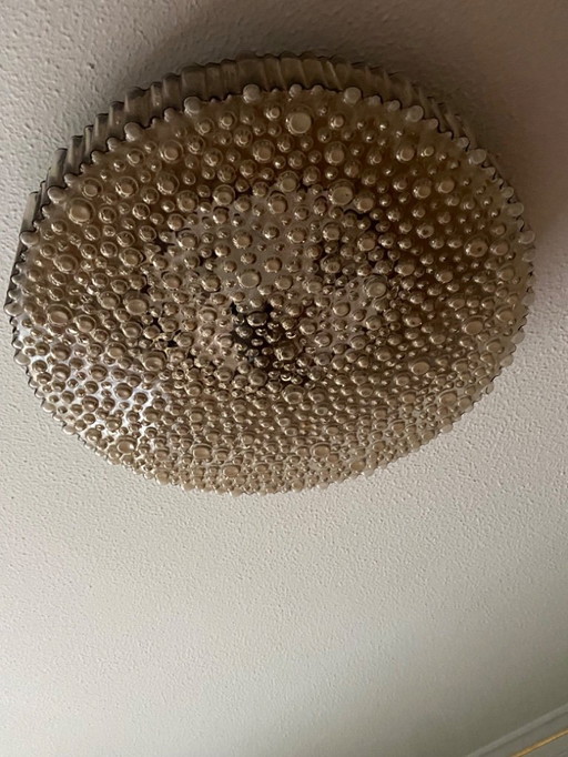 Large vintage staff lamp bubble glass ceiling or wall lamp