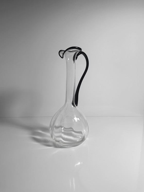 Image 1 of Vintage Murano Vase à anse Fait main 70's 1970's Venise Mid Century Carafe Décanteur