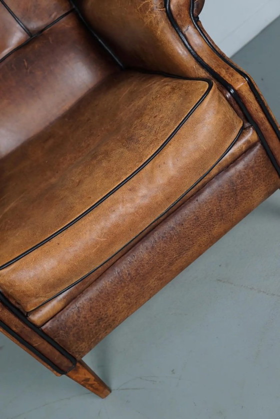 Image 1 of Vintage Nederlandse cognackleurige leren clubfauteuil