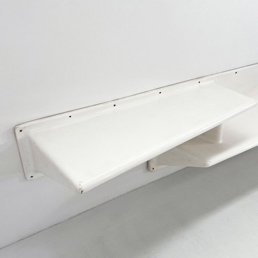 Mueble de pared de fibra de vidrio con escritorio y banco o estantes de Club Med, década de 1970.