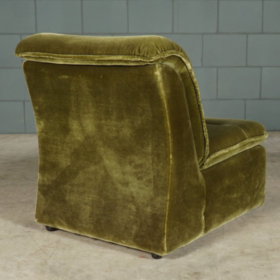 Image 1 of Divano modulare di metà secolo – velluto verde – anni '70