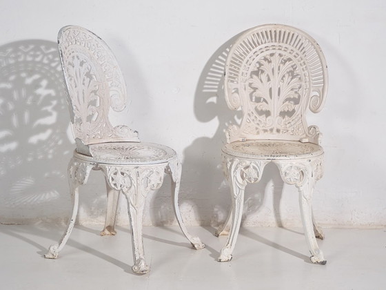 Conjunto de mesa y sillas de jardín Art Nouveau (c.1950). Set de 5 piezas – Conjuntos de jardín, Aluminium (photo 32 of 39)
