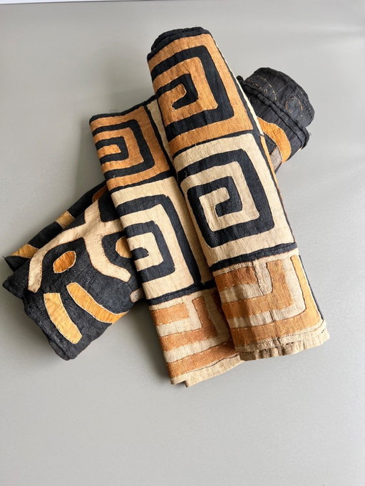 2x hand-woven Kuba carpet