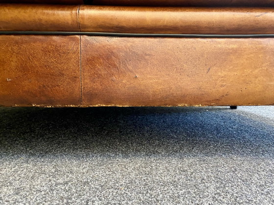 Vintage sheepskin leather sofa + armchair – Lounge Atelier, Seating area, Wood (photo 9 of 14)